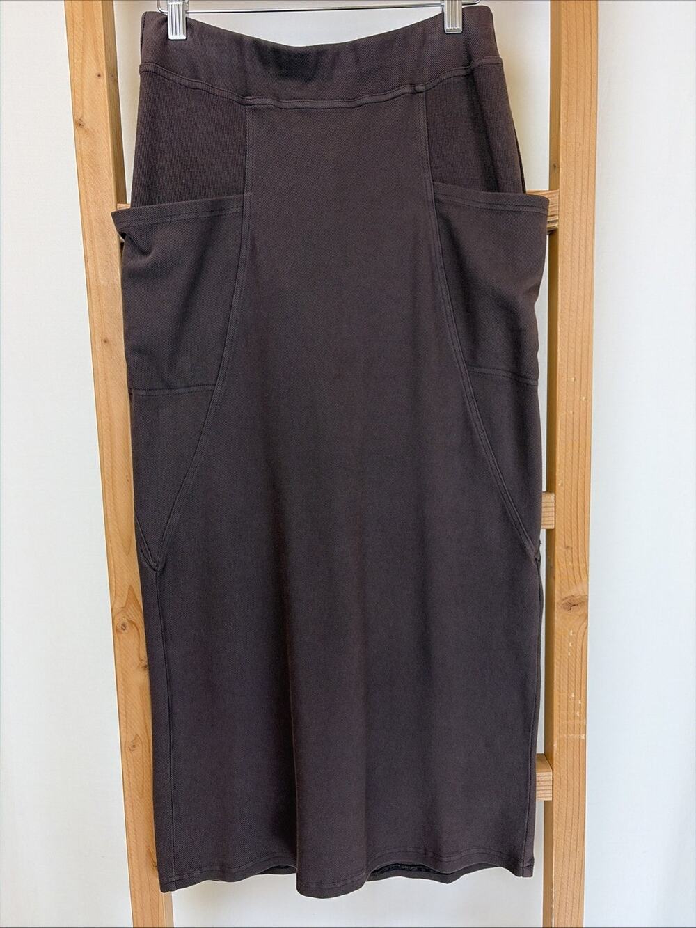 NWT XCVI "Dixon" Brown Elastic Waist Cargo Pockets Pencil Skirt XS #0670